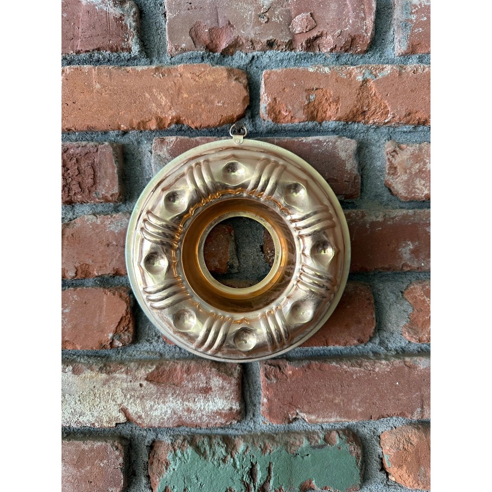 Vintage Copper-Tone Ring Mold Wall Décor | Embossed 3½-Cup Baking Mold | 8.5"